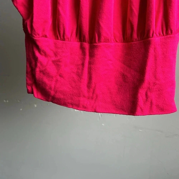 Charlotte Russe Hot Pink Blouse | Hot Pink Shirt | Stretchy Shirt | Pink - Picture 7 of 8